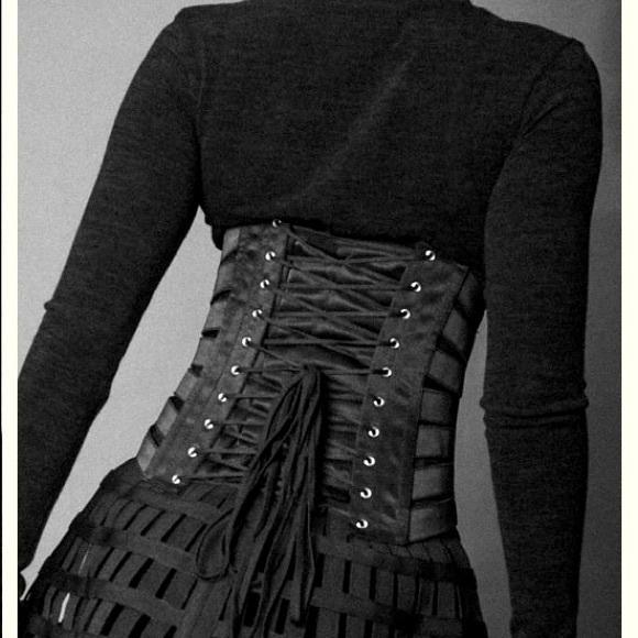 Bound By Darkness Black Ribbon Corset - Picture 2 of 7